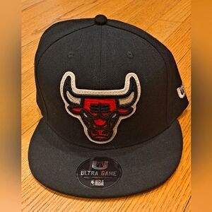 NEW Chicago Bulls Snapback Cap Ultra Game NBA Basketball Black Adjustable Hat